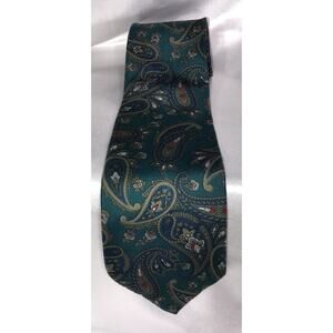 Neck Tie By Campus Paisley Silk Green